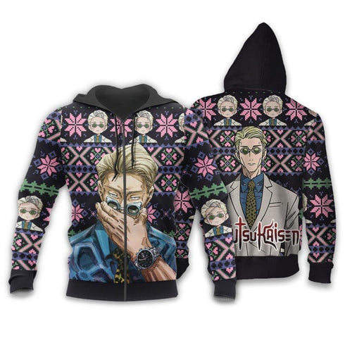 Divesart - Kento Nanami Ugly Christmas pusero ja huppari Custom Anime Jujutsu Kaisen joululahjat